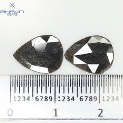 1.75 CT/5 ピース スライス形状 天然ダイヤモンド ソルト アンド ペッパー カラー I3 クラリティ (10.45 MM)