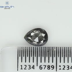 0.59 CT Pear Shape Natural Loose Diamond Salt And Pepper Color I3 Clarity (6.22 MM)
