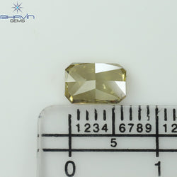 1.00 CT Radiant Shape Natural Diamond Green Yellow (Chameleon) Color SI1 Clarity (7.10 MM)