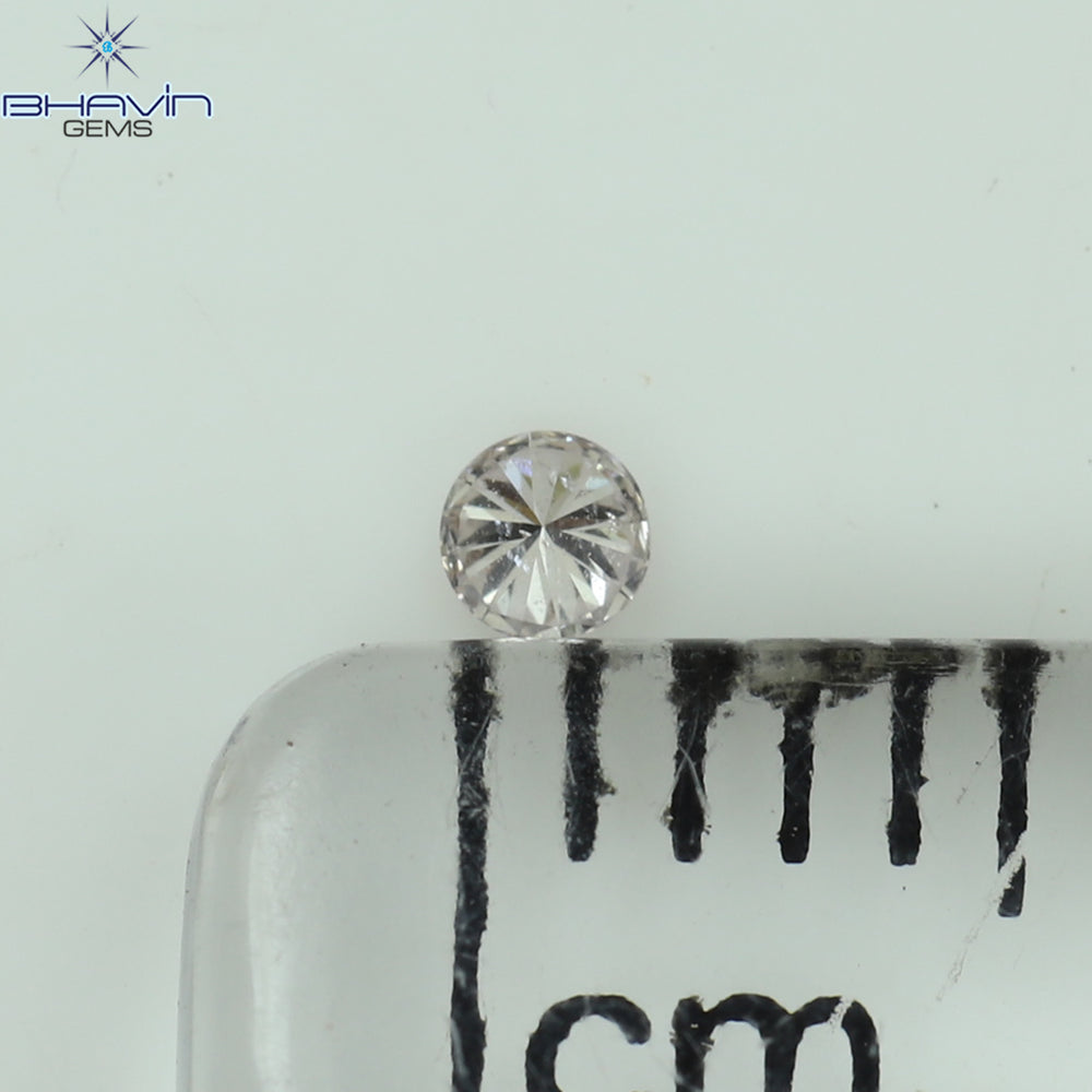 0.03 CT Round Shape Natural Diamond Pink (Argyle) Color SI1 Clarity (1.55 MM)