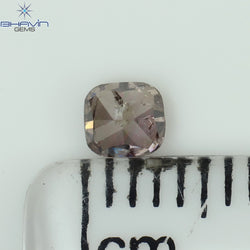 0.21 CT Cushion Shape Natural Diamond Brown Pink Color I2 Clarity (3.43 MM)
