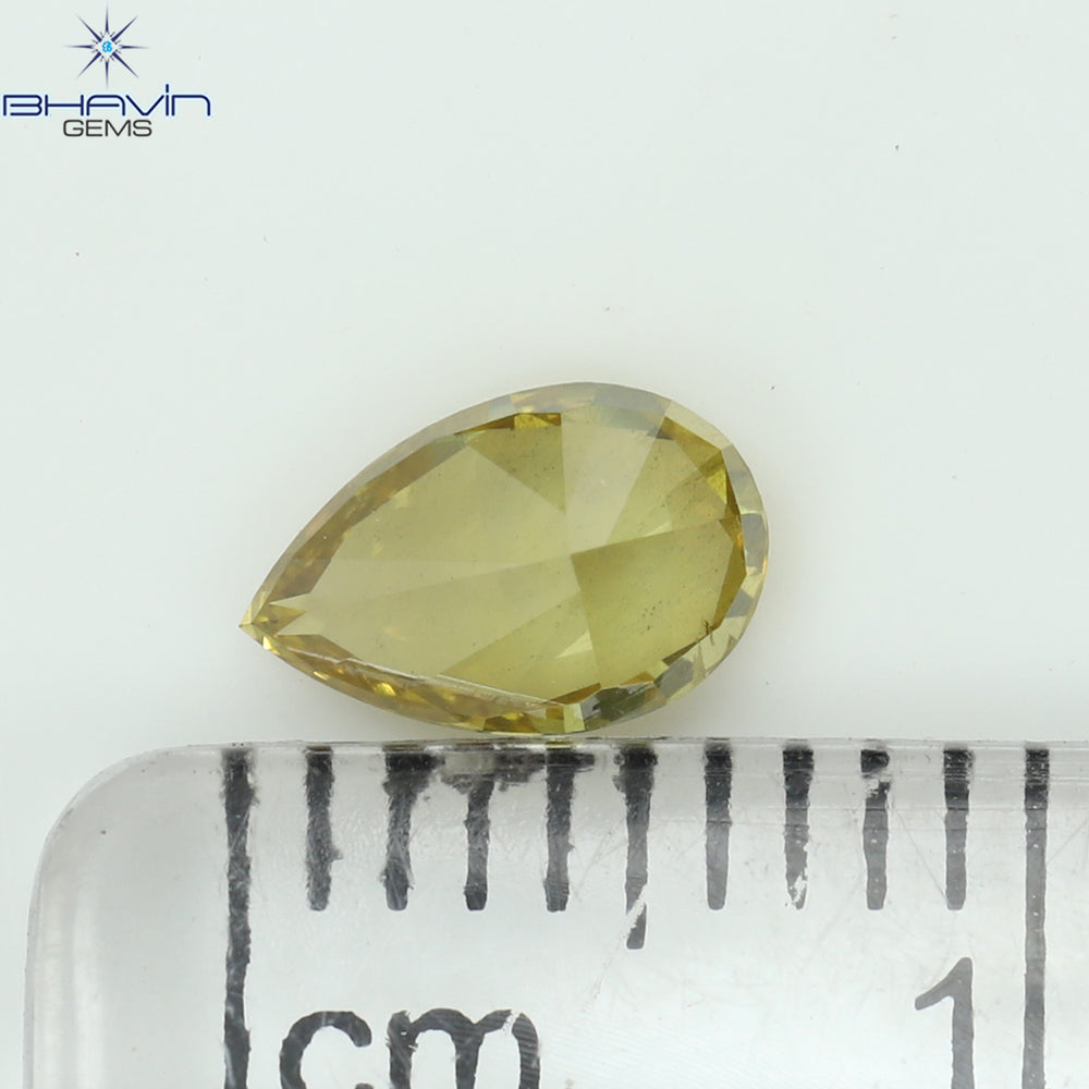 0.59 CT Pear Shape Natural Diamond Orange Color SI1 Clarity (6.78 MM)