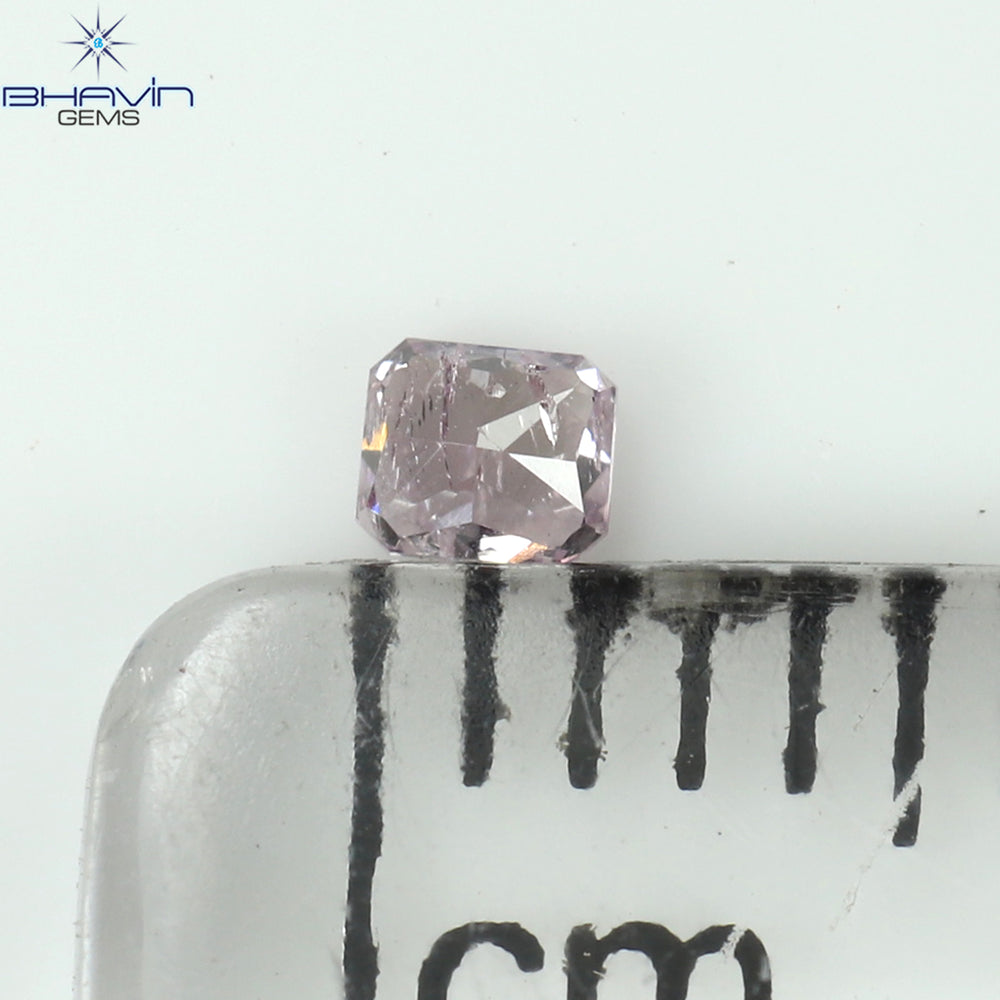 0.06 CT Radiant Shape Natural Diamond Pink Color I1 Clarity (2.33 MM)