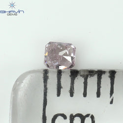 0.06 CT Radiant Shape Natural Diamond Pink Color I1 Clarity (2.33 MM)