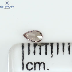 0.07 CT Pear Shape Natural Diamond Pink Color SI1 Clarity (3.52 MM)