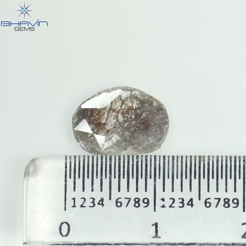 0.78 CT Slice Shape Natural Diamond Salt And Pepper Color I3 Clarity (10.86 MM)