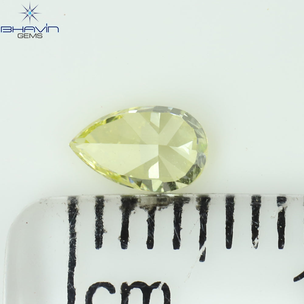 0.31 CT Pear Shape Natural Diamond Yellow Color VS2 Clarity (5.37 MM)