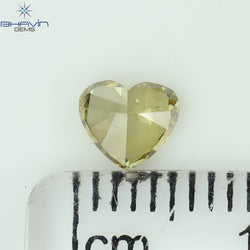 0.50 CT Heart Shape Natural Diamond Green (Chameleon) Color SI1 Clarity (5.23 MM)