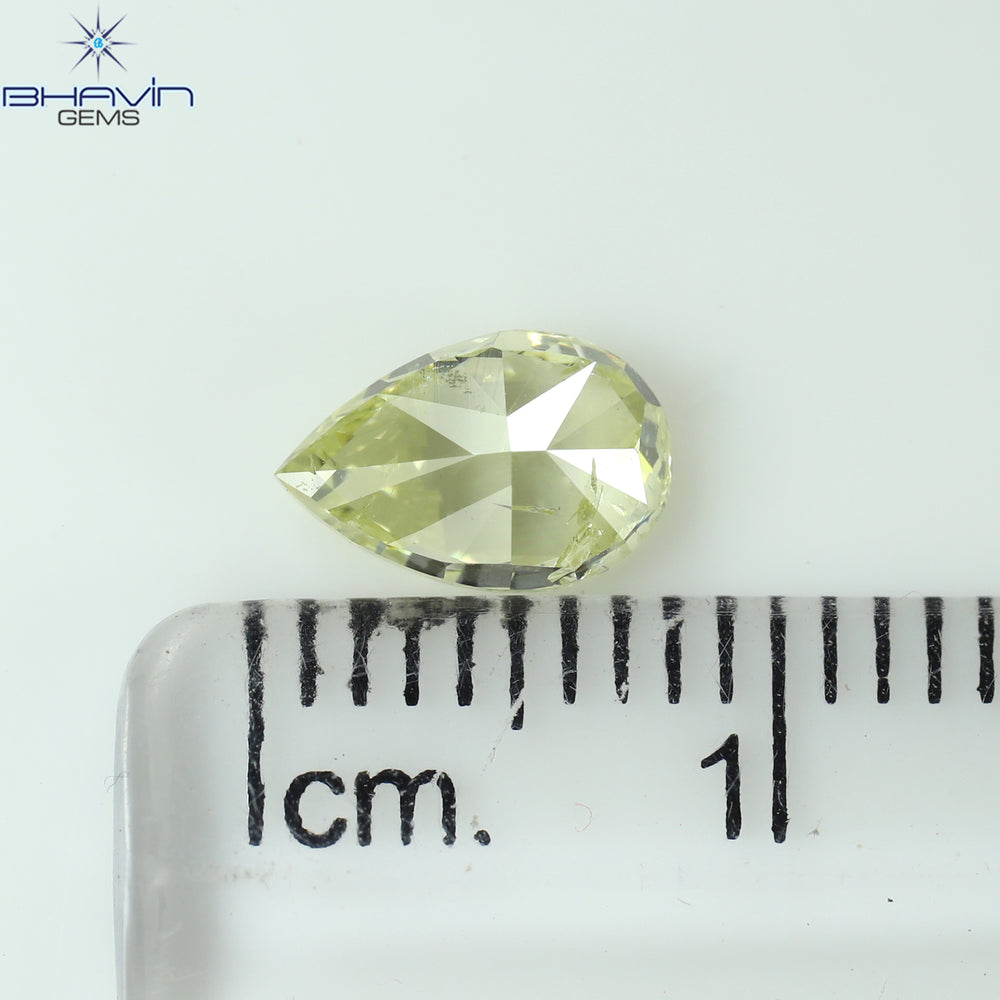 1.01 CT Pear Shape Natural Diamond Yellow Color I1 Clarity (7.61 MM)