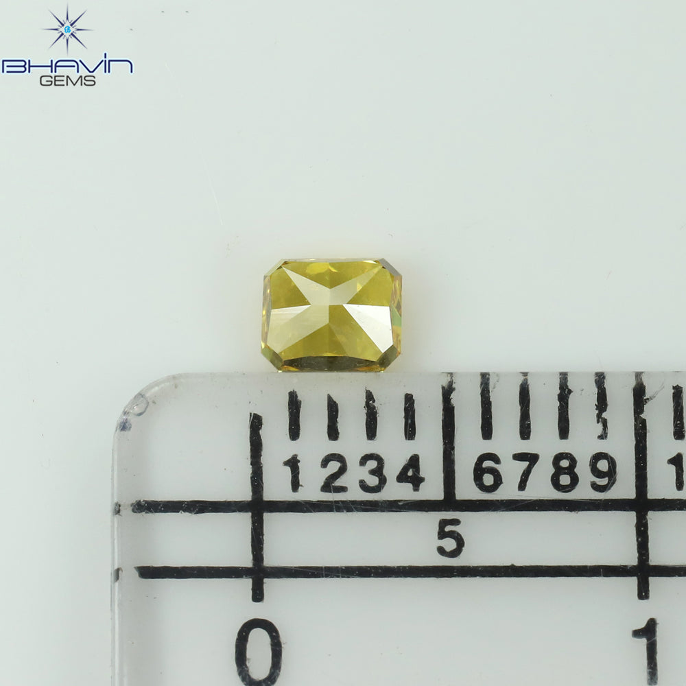 GIA Certified 0.25 CT Radiant Diamond Orange-Yellow Color Natural Diamond SI2 Clarity (3.66 MM)