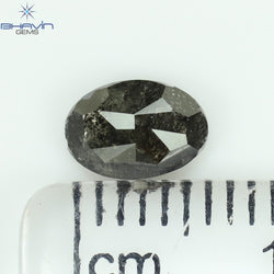 1.53 CT Oval Shape Natural Diamond Salt And Papper Color I3 Clarity (7.91 MM)