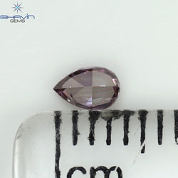 0.13 CT Pear Shape Natural Diamond Pink Color SI1 Clarity (3.98 MM)