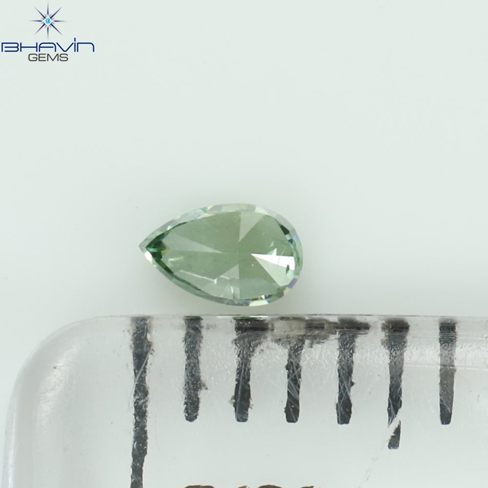 0.07 CT Pear Shape Natural Diamond Green Color VS2 Clarity (3.25 MM)