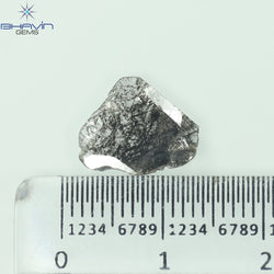 0.95 CT Slice Shape Natural Diamond Salt And Pepper Color I3 Clarity (11.94 MM)