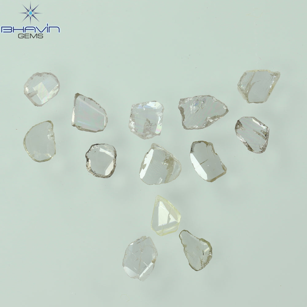 0.97 CT/7 ピース ローズカット ポルキ シェイプ ナチュラル ダイヤモンド ファンシー カラー I1 クラリティ (6.01 MM)