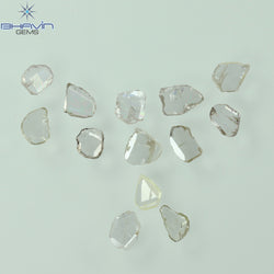 0.97 CT/7 ピース ローズカット ポルキ シェイプ ナチュラル ダイヤモンド ファンシー カラー I1 クラリティ (6.01 MM)