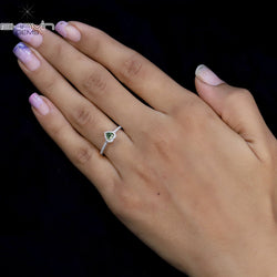 Heart Diamond Natural Diamond Ring Green Color Gold Ring Engagement Ring