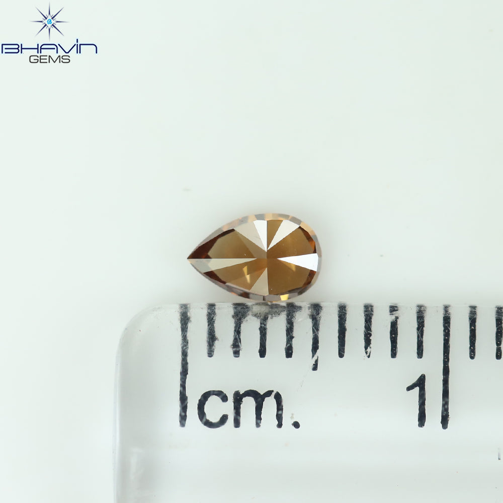 0.27 CT Pear Shape Natural Diamond Red Color VS2 Clarity (5.15 MM)