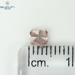 0.35 CT Radiant Shape Natural Diamond Pink Color I1 Clarity (4.22 MM)