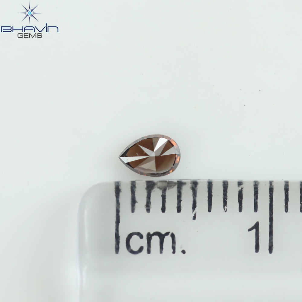 0.18 CT Pear Shape Natural Diamond Red Color SI2 Clarity (4.03 MM)