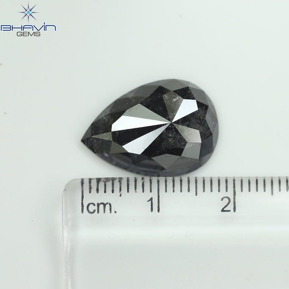 8.98 CT Pear Shape Natural Loose Diamond Salt And Pepper Color (18.30 MM)