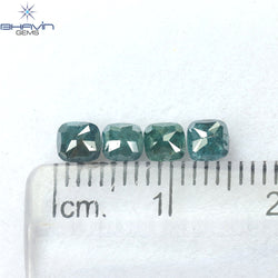 1.07 CT/4 Pcs Cushion Diamond Natural Diamond Blue Diamond Clarity I3 (3.85 MM)