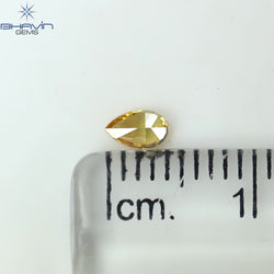 0.14 CT Pear Shape Natural Diamond Orange Color SI1 Clarity (4.41 MM)