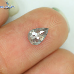 0.54 CT Pear Shape Natural Loose Diamond Gray (Salt And Pepper) Color I3 Clarity (6.38 MM)