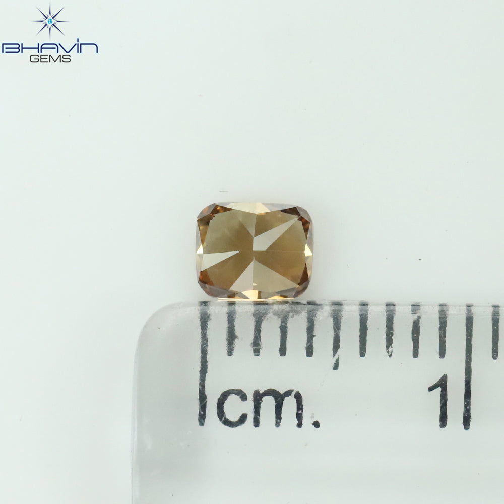 0.37 CT Radiant Shape Natural Diamond Brown Color VS1 Clarity (4.47 MM)