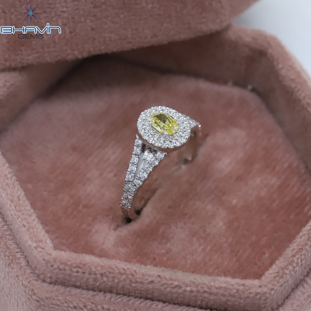 Oval Diamond Natural Diamond Ring Yellow Color Gold Ring Engagement Ring