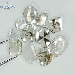 0.97 CT/7 ピース ローズカット ポルキ シェイプ ナチュラル ダイヤモンド ファンシー カラー I1 クラリティ (6.01 MM)