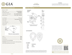 GIA Certified 0.33 CT Pear Diamond Brownish Pink Color Natural Loose Diamond (5.79 MM)