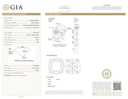 GIA Certified 1.58 CT Cushion Diamond Yellow Color Natural Diamond VS2 Clarity (6.16 MM)