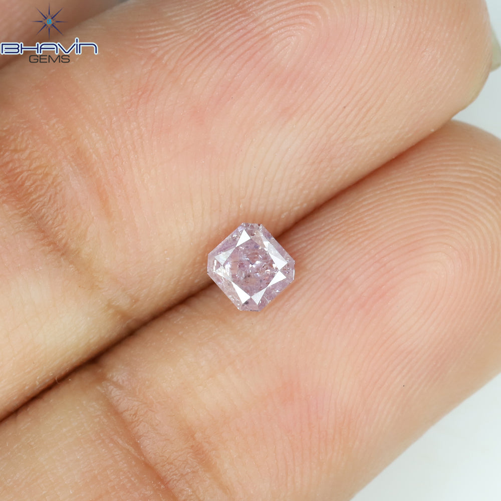 0.31 CT Radiant Shape Natural Diamond Pink Color I3 Clarity (3.66 MM)