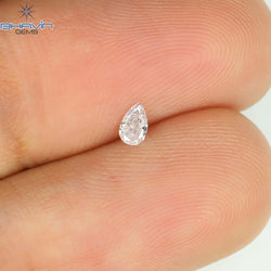 0.07 CT Pear Shape Natural Diamond Pink Color VS1 Clarity (3.60 MM)