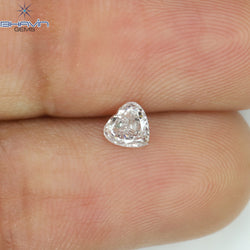 0.23 CT Heart Shape Natural Diamond Pink Color SI1 Clarity (3.98 MM)