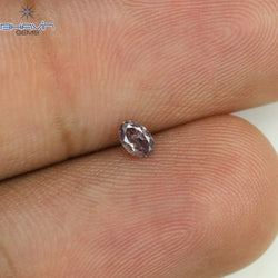 0.13 CT Oval Shape Natural Diamond Pink Color I1 Clarity (3.86 MM)