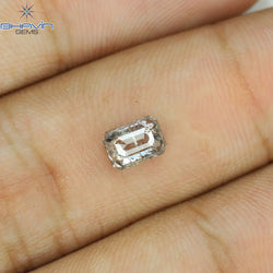 1.03 CT Emerald Shape Natural Diamond Salt And Pepper Color I3 Clarity (6.47 MM)