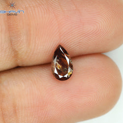 0.60 CT Pear Shape Natural Loose Diamond Brown Pink Color I3 Clarity (6.86 MM)