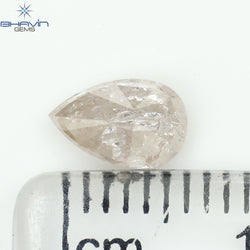 0.73 CT Pear Shape Natural Diamond Pink Color I3 Clarity (6.96 MM)