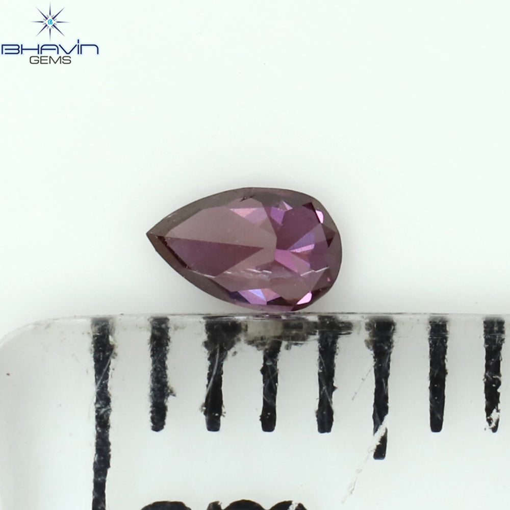 0.07 CT Pear Shape Natural Diamond Pink Color VS2 Clarity (3.22 MM)