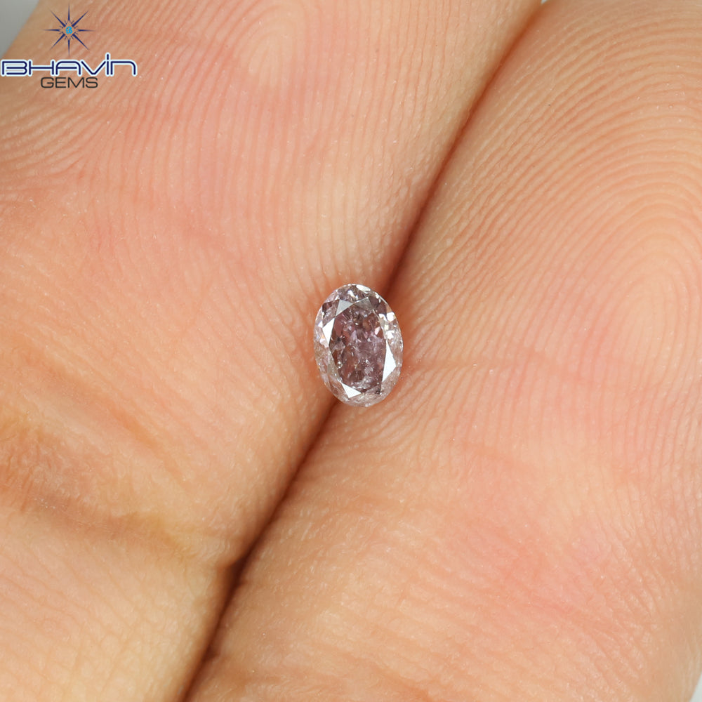 0.13 CT Oval Shape Natural Diamond Pink Color SI1 Clarity (2.79 MM)