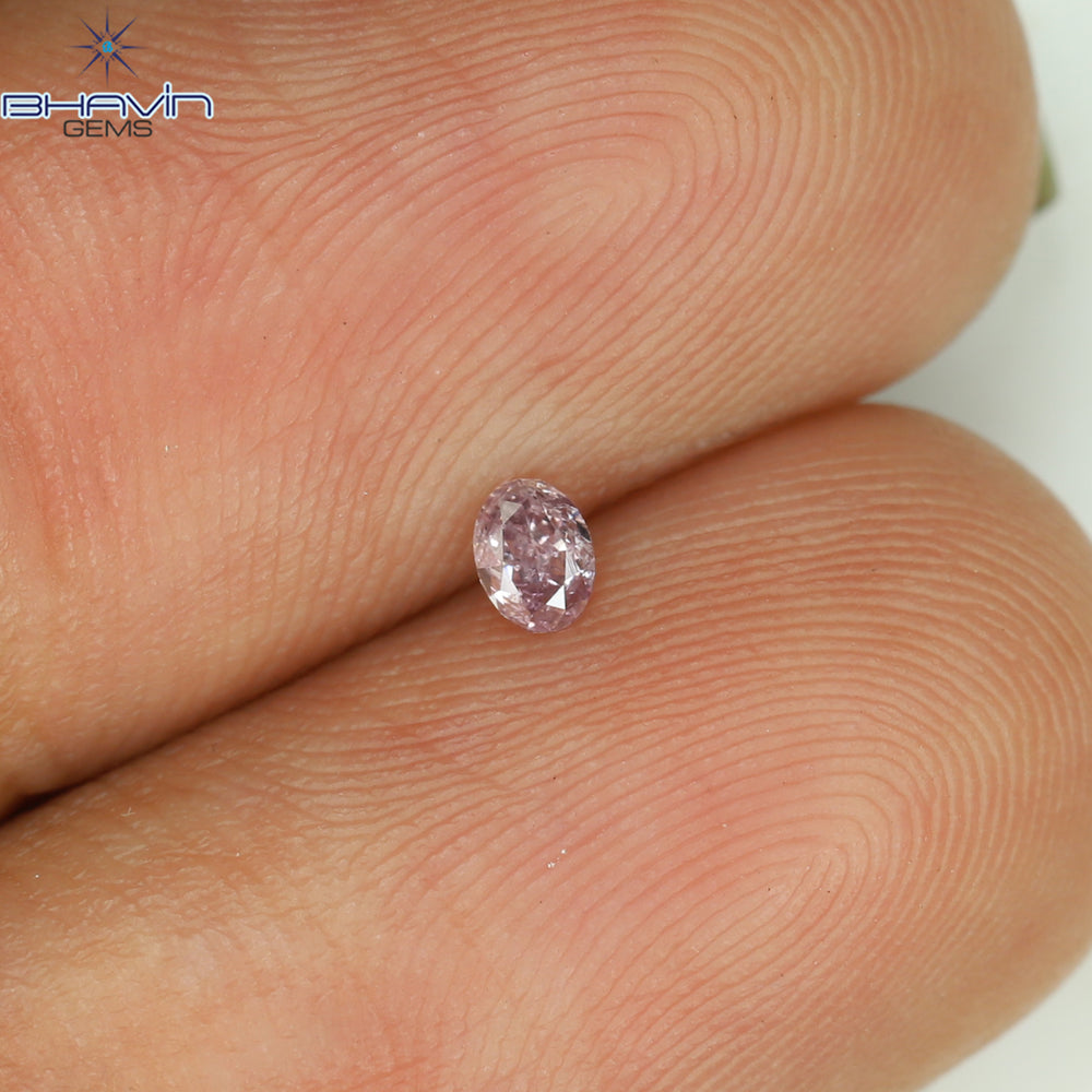 0.07 CT Oval Shape Natural Diamond Pink Color SI1 Clarity (2.84 MM)