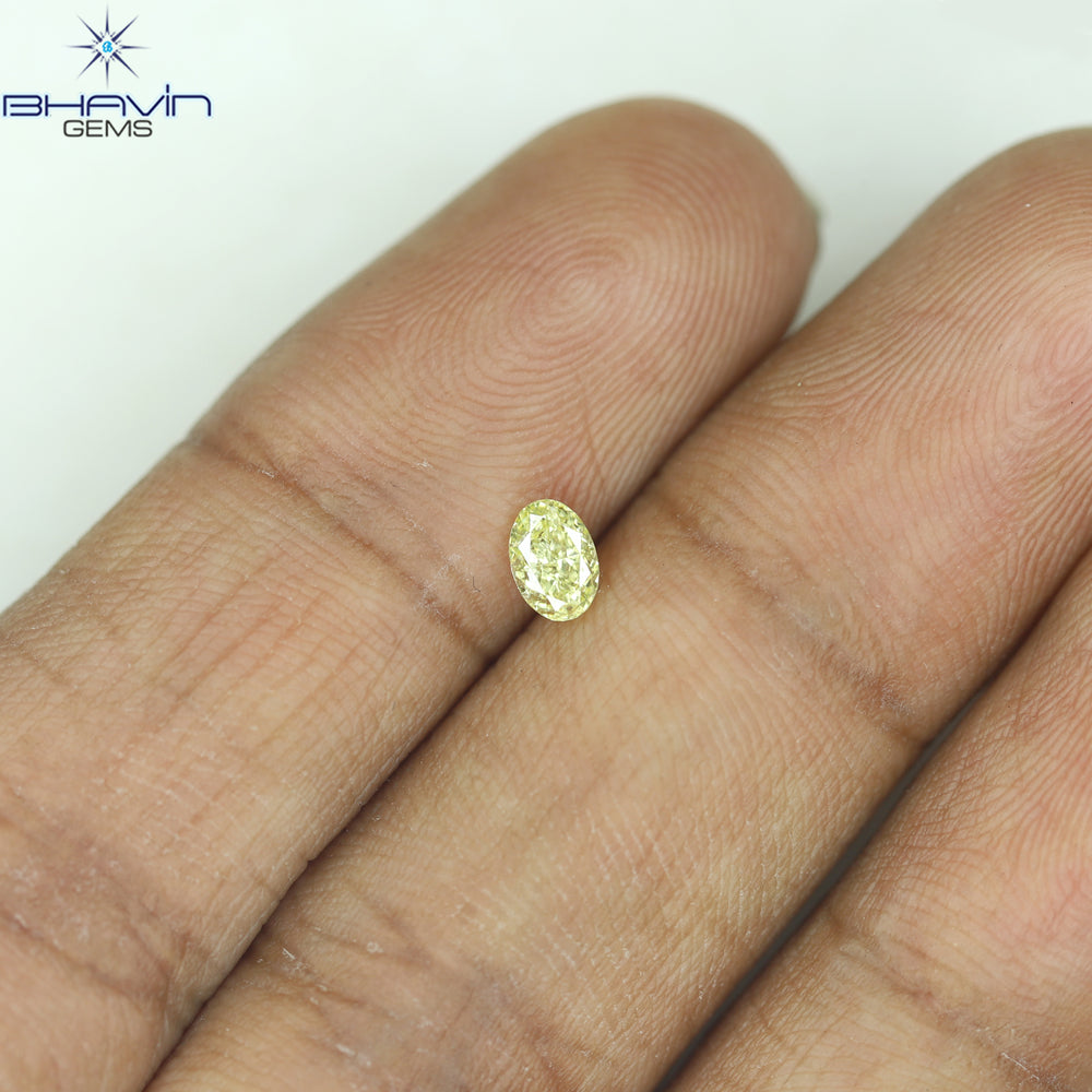 0.26 CT Oval Shape Natural Diamond Yellow Color VS1 Clarity (4.53 MM)