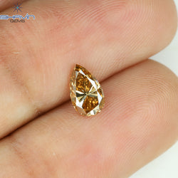 0.55 CT Pear Shape Natural Diamond Brown Pink Color VS2 Clarity (6.87 MM)