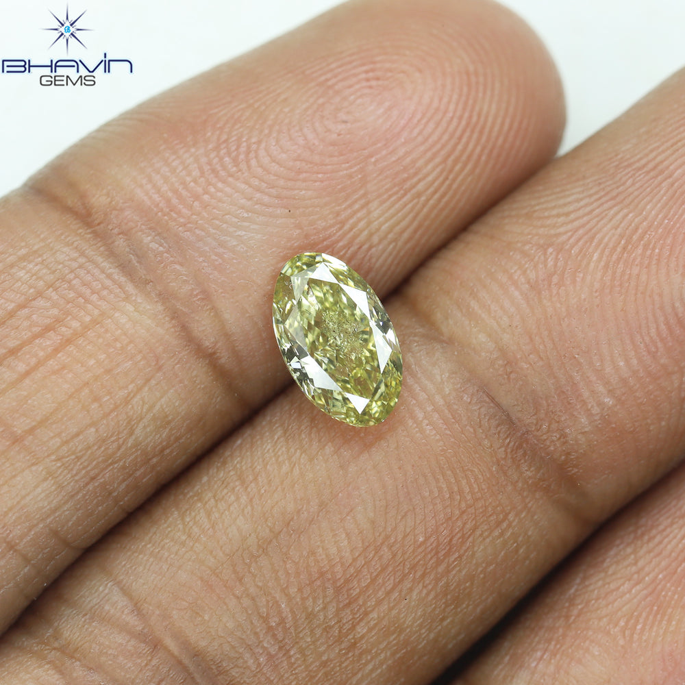 GIA Certified 1.01 CT Oval Shape Natural Diamond Brownish Greenish Yellow Color SI1 Clarity (8.19 MM)