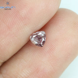 0.29 CT Heart Shape Natural Diamond Pink Color I2 Clarity (4.05 MM)