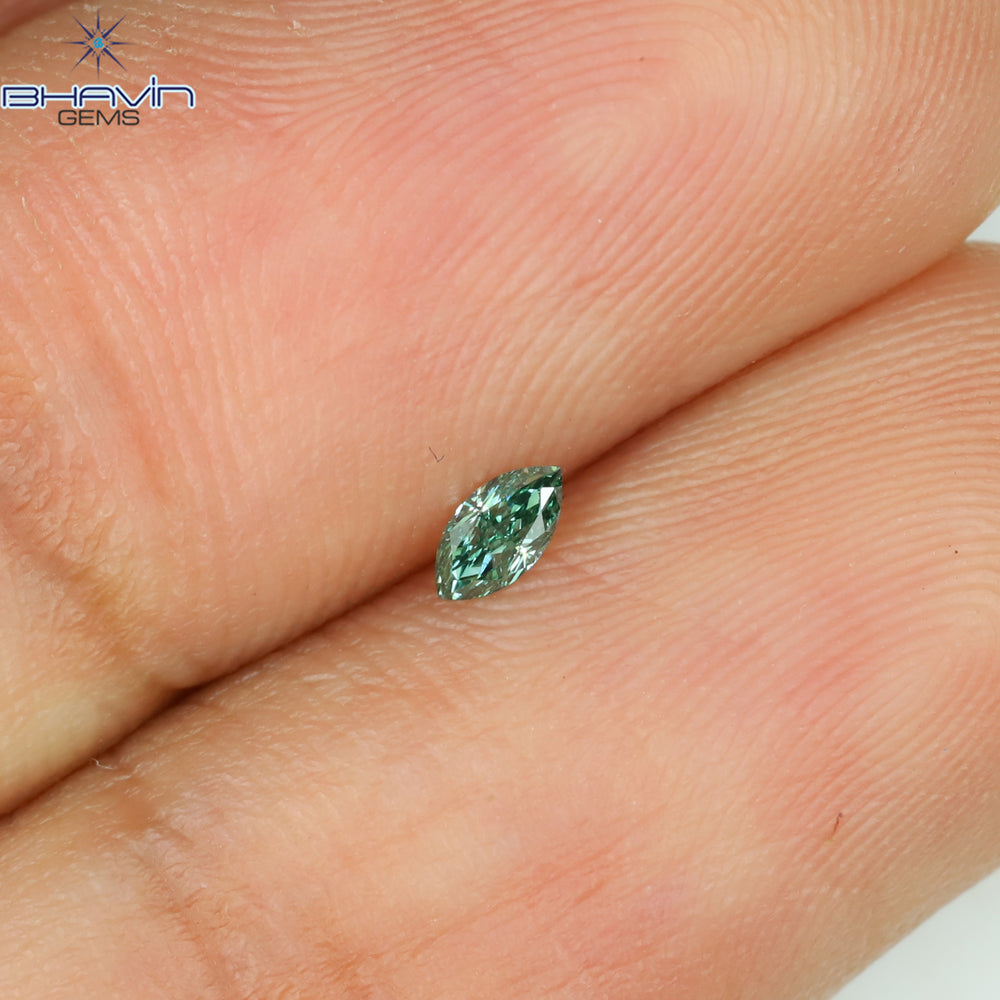 0.06 CT Marquise Shape Natural Diamond Green Color VS1 Clarity (3.68 MM)