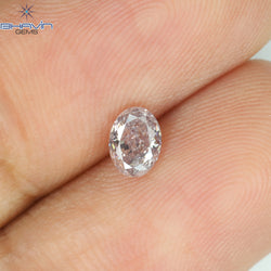 0.31 CT Oval Shape Natural Diamond Pink Color I1 Clarity (4.55 MM)