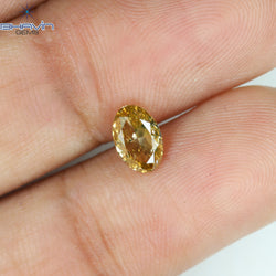 0.70 CT Oval Shape Natural Diamond Brown Color I1 Clarity (6.55 MM)